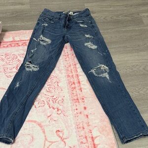Garage Ripped Blue Skinny Jeans
